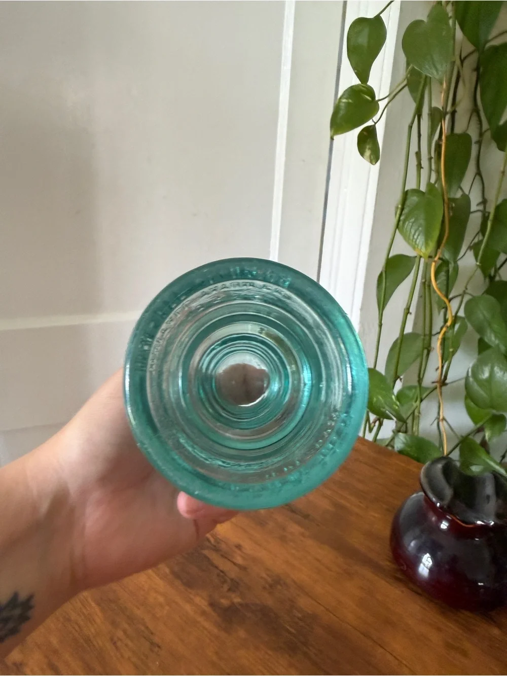 Vintage Glass Insulator Lot of 5 Mixed Colors Including Whitall Tatum